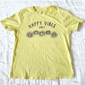Organic Generation Yellow Happy Vibes Flower T